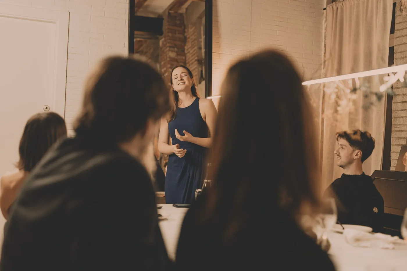 Alexandra performing for guests